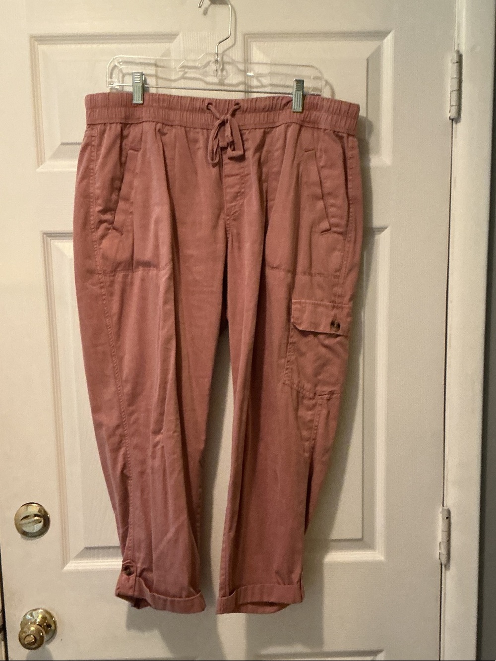 Sonoma Women’s Casual Drawstring Cargo Pants - Dusty Rose
